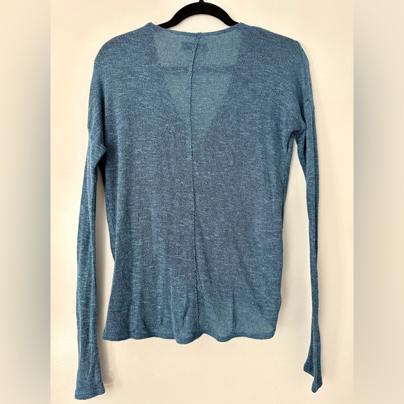 Abercrombie & Fitch Womens Sweater Blue Lightweight Front Wrap Pullover Size S - Picture 2 of 9